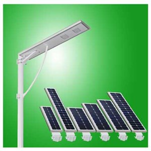 pju tenaga surya led 40 watt, solar cell lampu jalan umum all in one system, lampu jalan siap pakai, integrated solar street light led 40 watt, lampu jalan terintegrasi dalam satu sistem-1