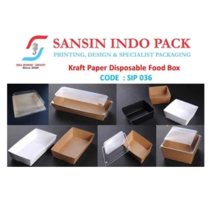 kraft paper disposable food box code : sip 036