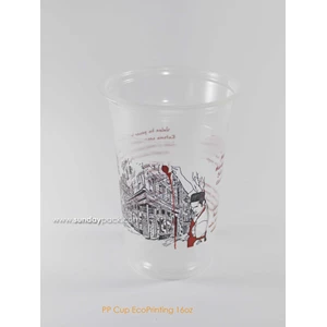 gelas plastik (plastic cup) pp 16 oz printing tebal di surabaya