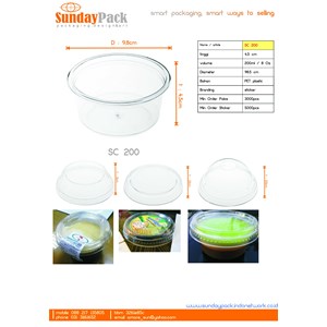 small bowl 200 ml - mangkuk puding 200 ml mangkuk salad bening-1