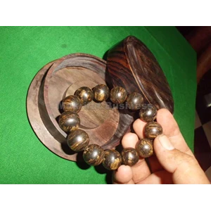 gelang kayu agarwood gaharu cengkeh berat 40 up hitam ukuran 18 mm-6