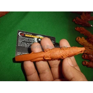 pipa rokok kayu sawo ukir buaya crocodile model 01-1
