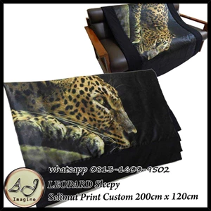 selimut print leopard sleepy custom 200x120cm