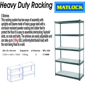 standard duty racking 5 shelves matlock-1