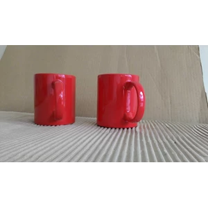 mug 11 oz color hitam & merah import