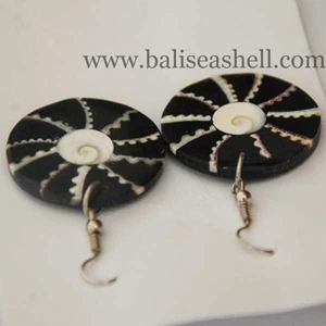 shell earring art jewelry art / anting kerang bulat-1
