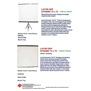 layar overhead projector ( ohp ) / home theather ; tripod & hanging
