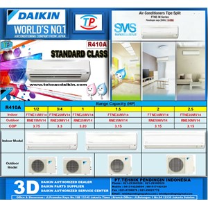 ac split daikin standard class 0.5pk|0.75pk|1pk|1.5pk|2pk|2.5pk-4