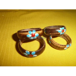 cincin ring tempurung batok kelapa motif 02-2