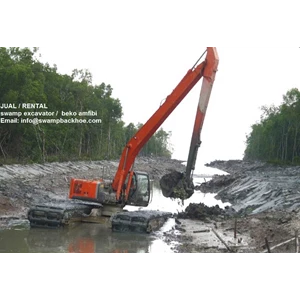excavator amphibi / swamp beko untuk pengerukan lumpur