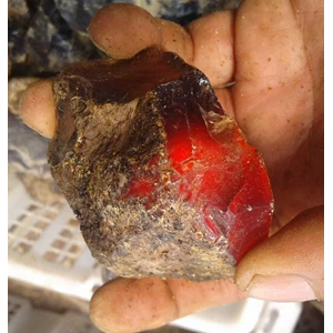 amber stone - red and cherry colour - rough - natural-4