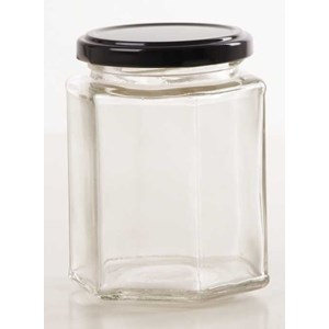 botol toples beling jar kaca, segienam hexagon-4