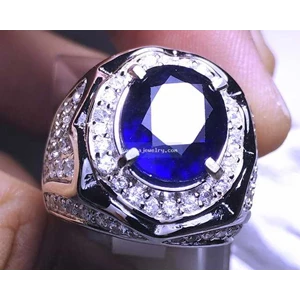 cincin batu permata blue sapphire (code:sf623)-2