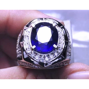 cincin batu permata blue sapphire (code:sf623)-1