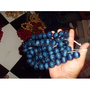 material beads butiran kayu kopi warna biru 20 mm per 10 butir-4