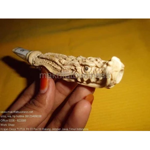 pipa rokok tulang tanduk ukir naga model 93-3