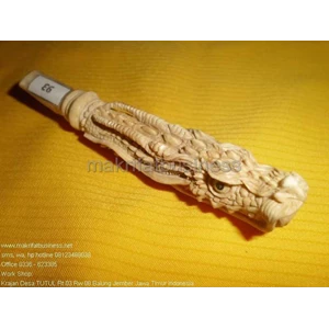pipa rokok tulang tanduk ukir naga model 93-1