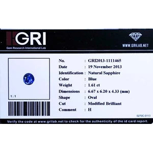 batu permata blue safir srilanka bersertifikat (code:sf624)