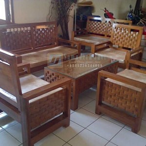 kursi tamu minimalis jati kepang