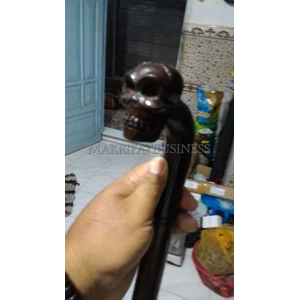 tongkat kayu sonokeling ukir tengkorak model 01-4