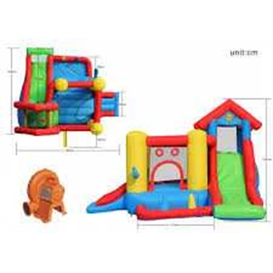 rumah balon happy hop inflatable bouncer 7 in 1 play house 9019