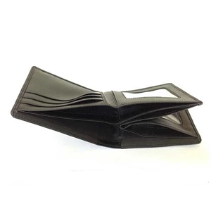 dompet kulit 3 dimensi polos hitam kulit asli