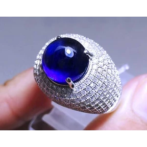 cincin batu blue sapphire cantik (code:sf641)