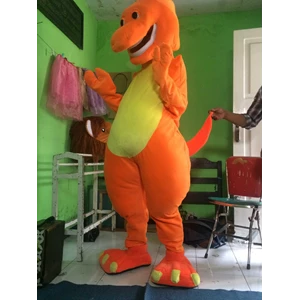 kostum maskot barney orange hotel aria mog malang