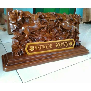 papan nama ukir motif kuda-1
