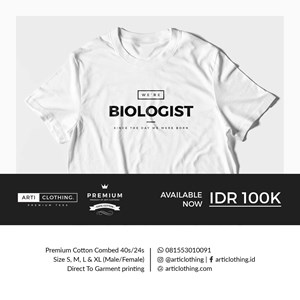 kaos biologi wanita - biology tee simple for female design