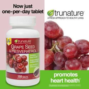 trunature grape seed & resveratrol, 150 timed-release tablets.-2