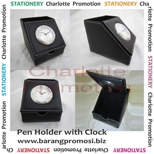 pen holder with clock / tempat stationery dan jam meja-5