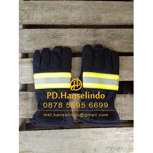 sarung tangan pemadam kebakaran warna biru bahan aramid murah
