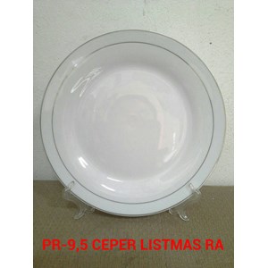 piring batu porselen polos lis emas royal alfred white golden line-5