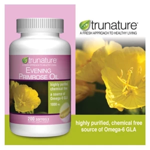trunature evening primrose oil 1000 mg., 200 softgels.-1