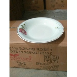 piring batu porselen polos lis emas royal alfred white golden line-4