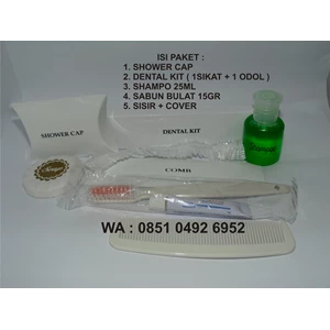 aminities hotel paket sabun 15g sisir shampo shower cap dental kit