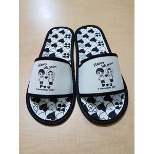 sandal hotel spon putih alas motif sablon list warna 4 mm-2