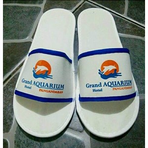 sandal hotel grand aquarium pengandaran putih list biru
