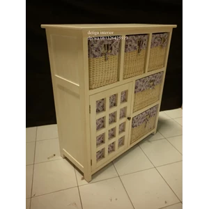 kerajinan kayu cabinet/meja/rak laci rotan-1