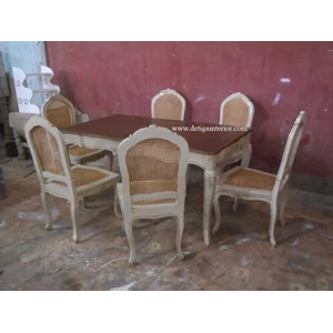meja makan dan kursi set french style