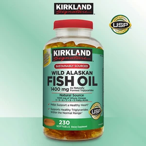 kirkland signature wild alaskan fish oil 1400 mg, 230softgels.-1
