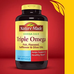 nature made triple omega, 180 softgels.