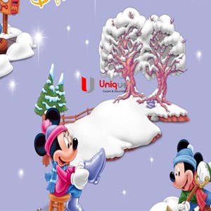 wallpaper anak / wallpaper dinding / mickey mouse ungu