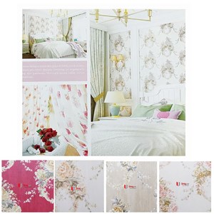 wallpaper kamar tidur/ terlaris motif bunga