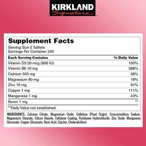 kirkland signature calcium citrate magnesium and zinc, 500 tablets.-3