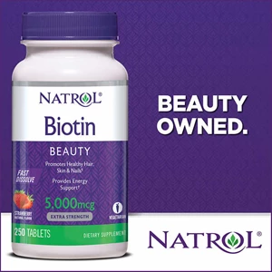 natrol biotin 5, 000 mcg, 250 fast dissolve tablets-1