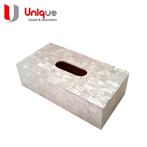 tempat tisue kerang kotak silver / kerajinan kerang-1