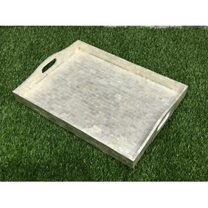 nampan kerang silver m/ kerajinan kerang etnik/ kerajinan kerang unik