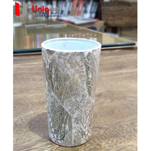 gelas kerang mutiara abstrak silver/ kerajinan kerang / handmade gelas kerang-3